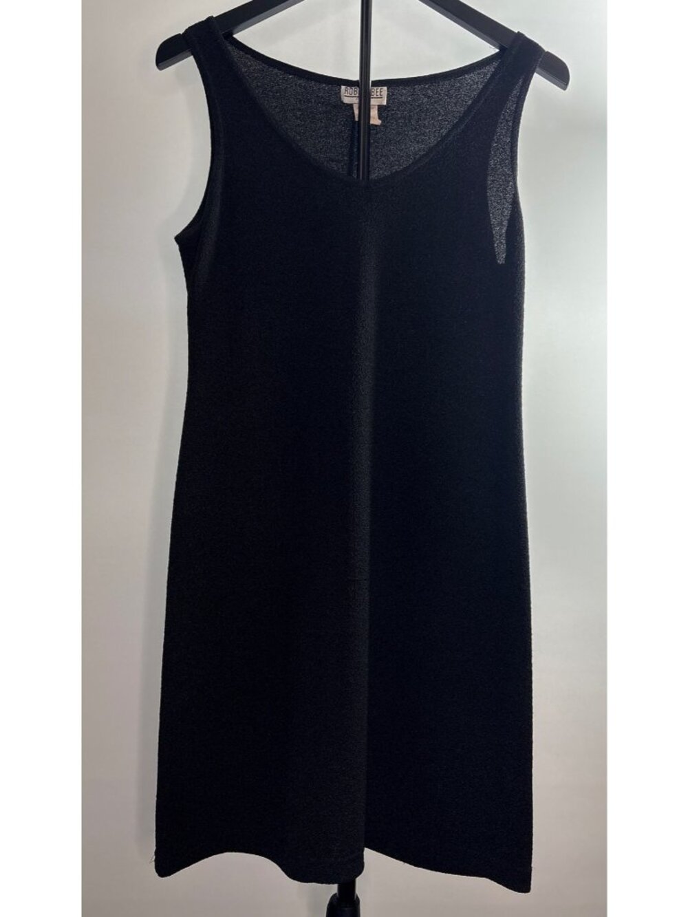 Vintage Robbie Bee Black Sleeveless V-Neckline Casual Evening Dress Size 8 P - Picture 2 of 16